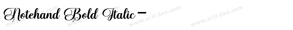 Notehand Bold Italic字体转换